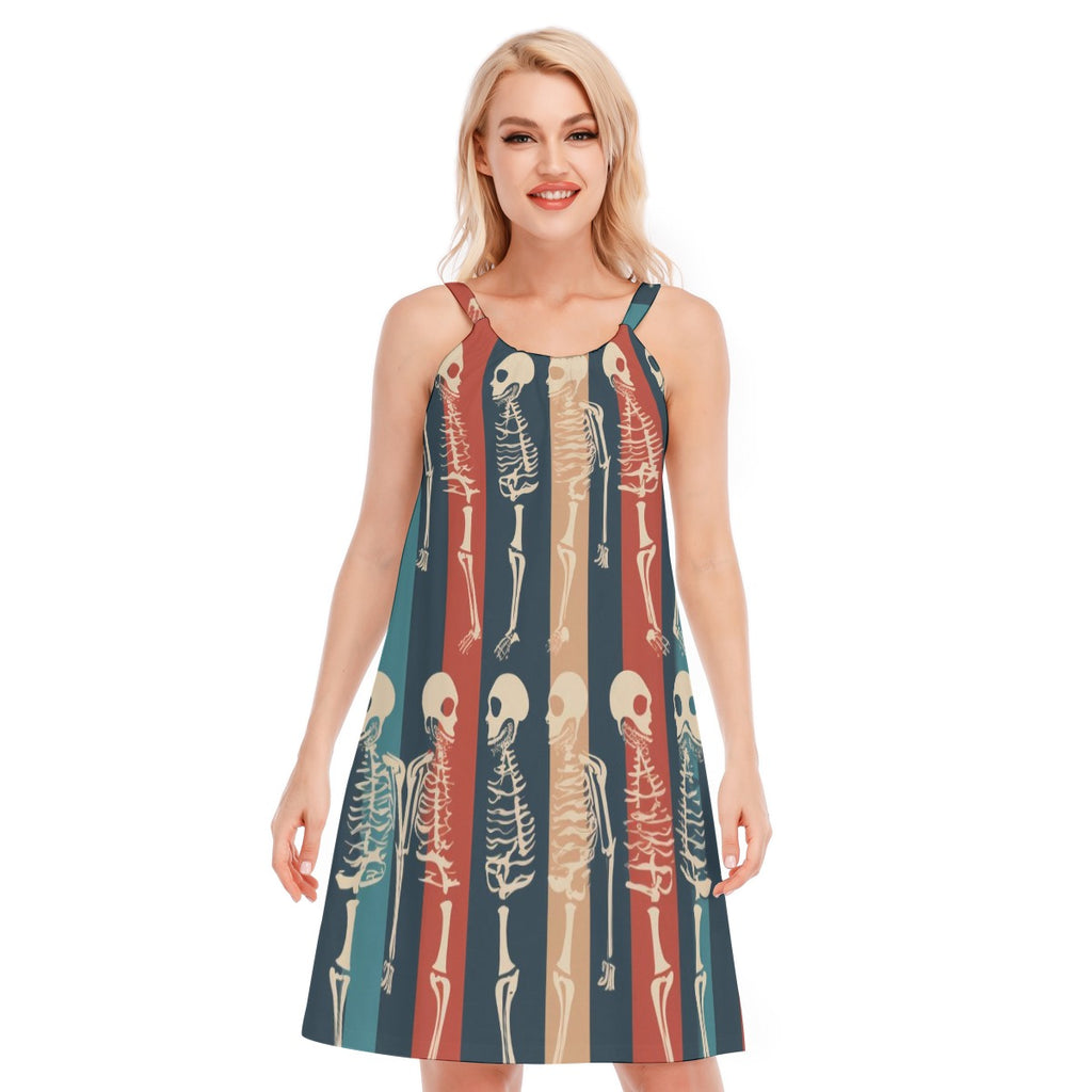 Skeleton IV - Women's O-neck Cami Dress - 100% Cotton