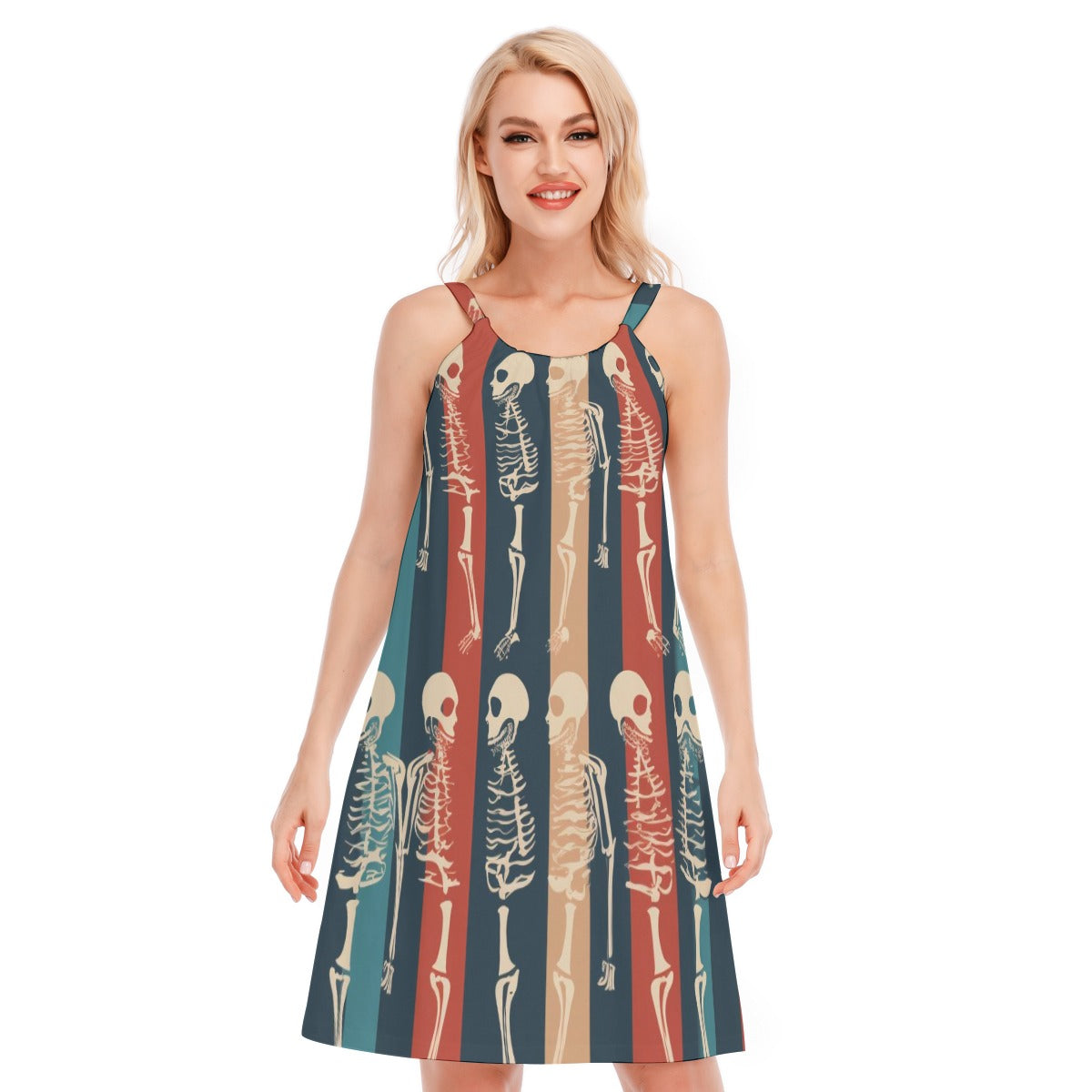 Skeleton IV - Women's O-neck Cami Dress - 100% Cotton