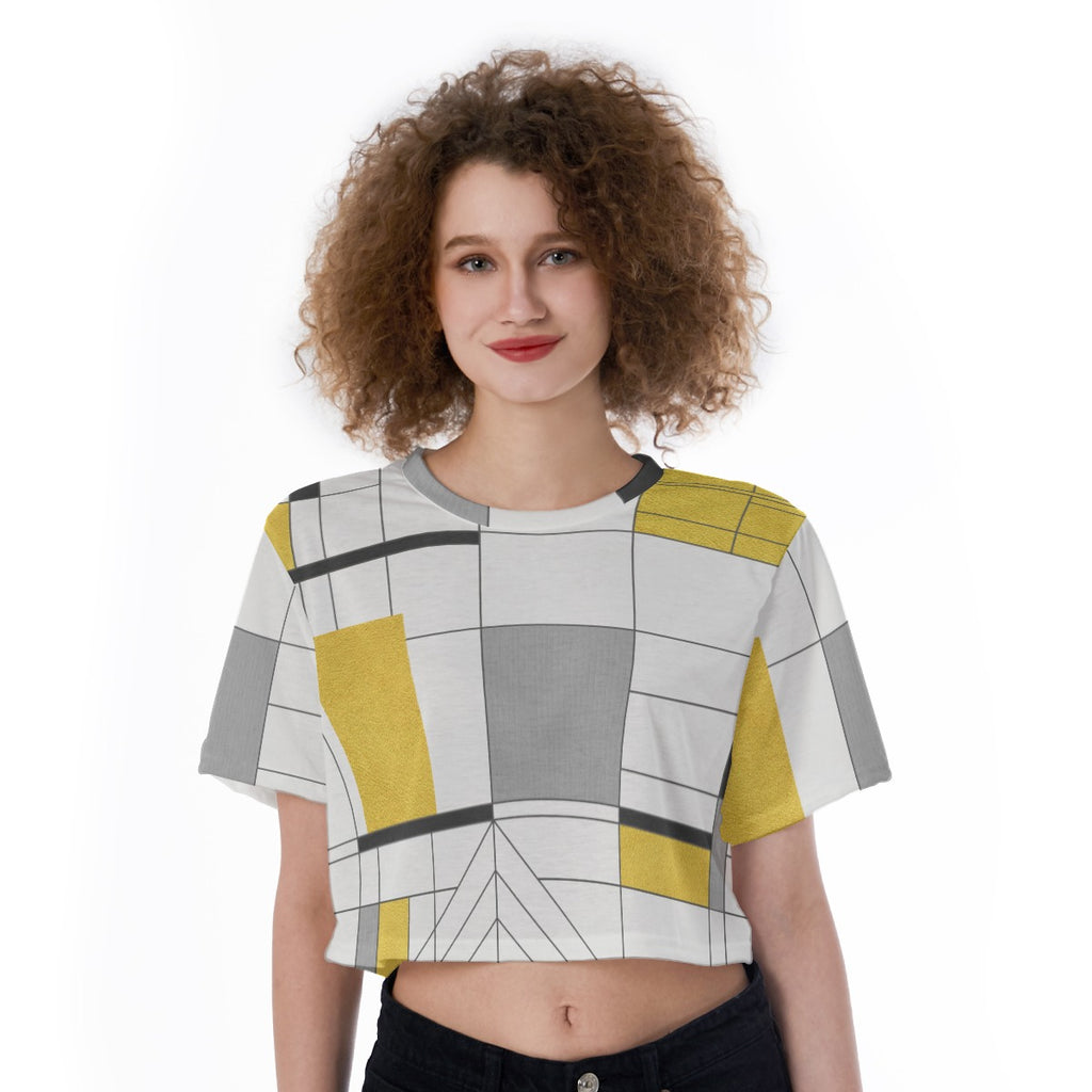 Lime Geo - Cropped T-Shirt