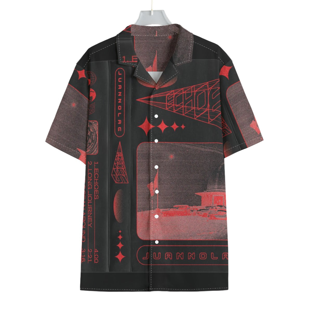 Crimson Fusion - Men's Textured Clubwear Shirt
