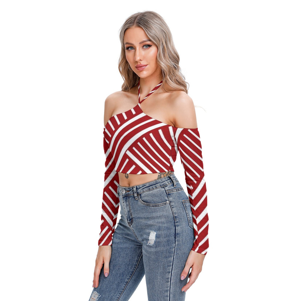 Candy Stick - Women's Halter Lace-up Top