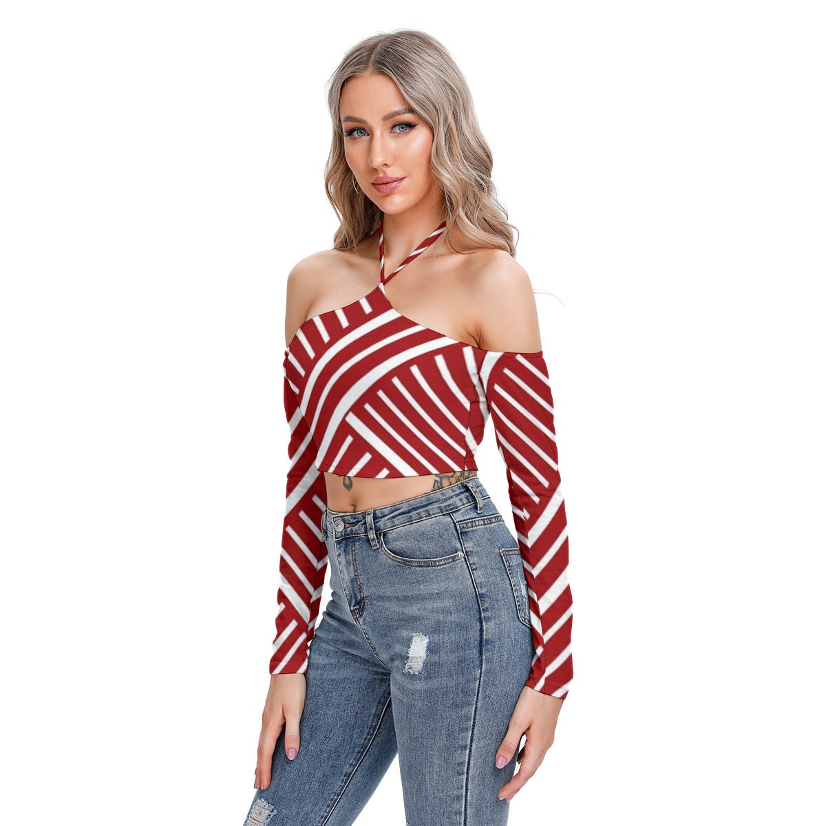 Candy Stick - Women's Halter Lace-up Top