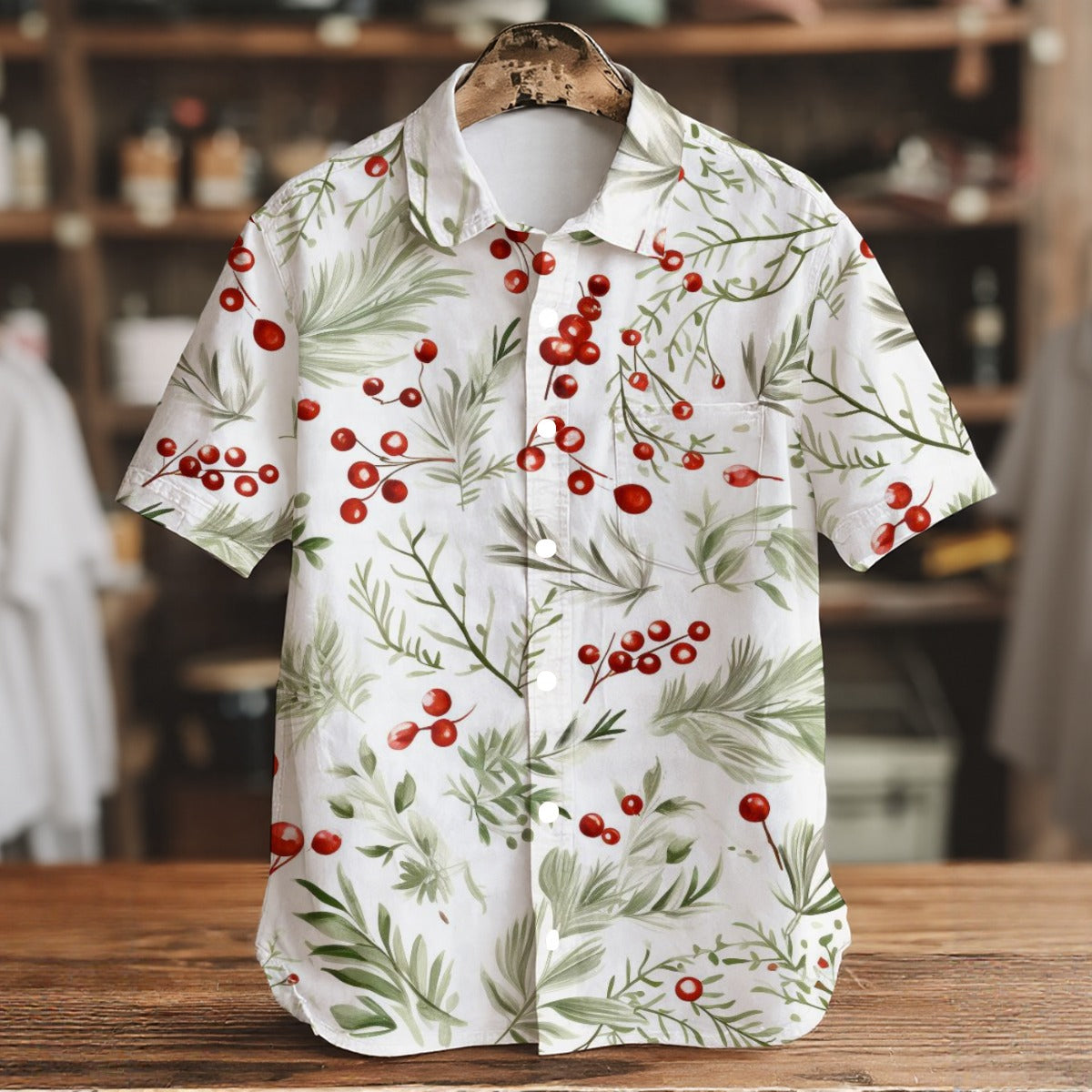 Mistletoe - Men's Short Sleeve Shirt With Pockets