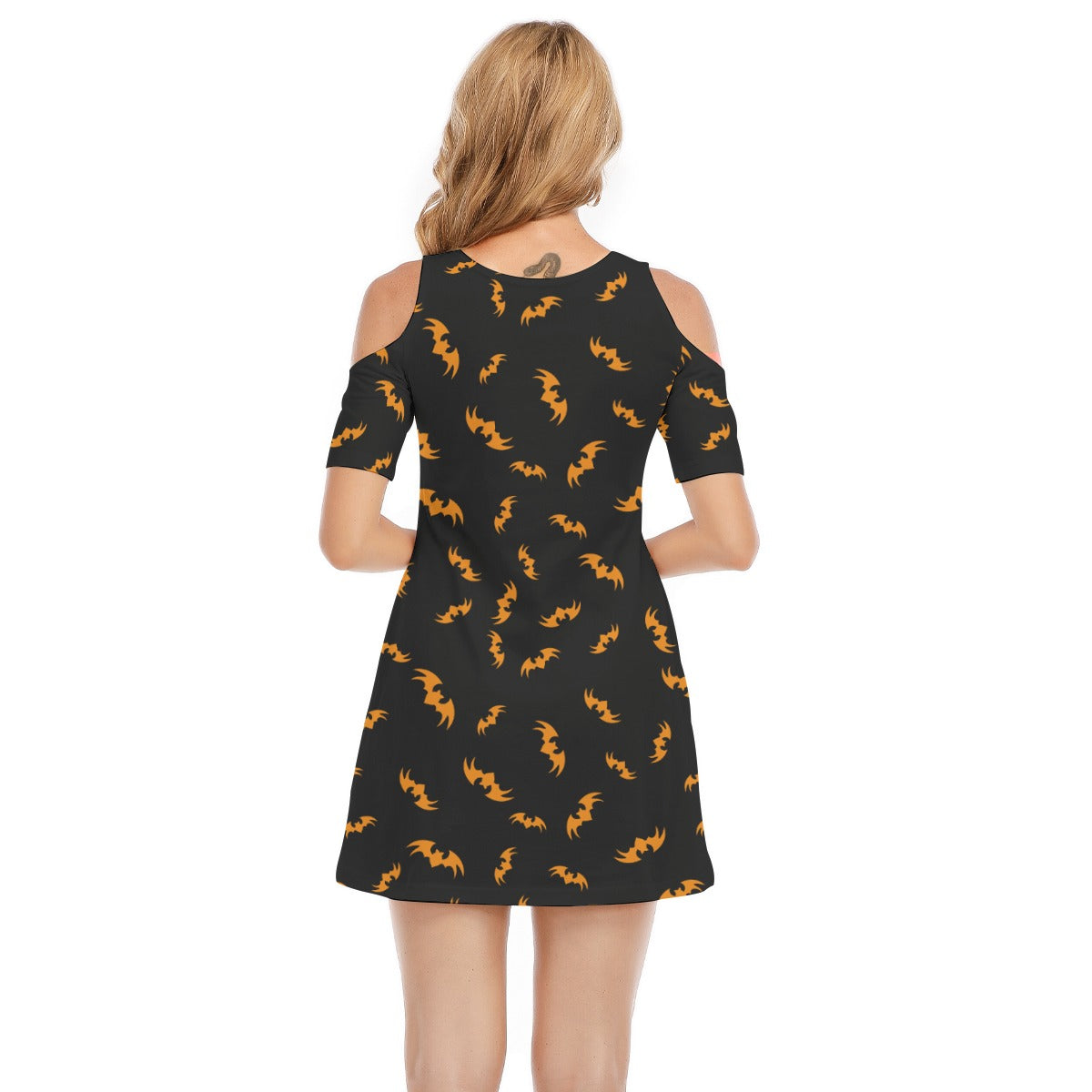 Bats IV - Women's Cold Shoulder Dress - 100% Cotton