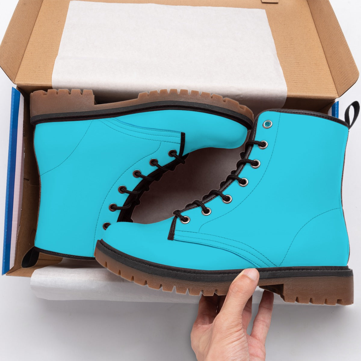 Neon Blue - Men's Martin Short Boots
