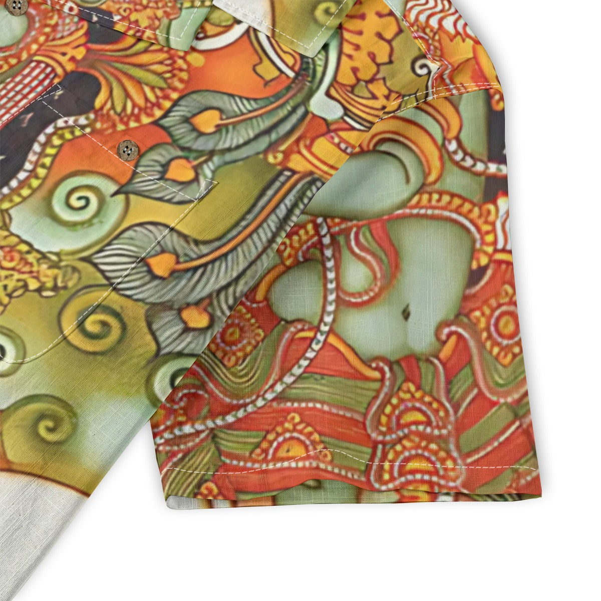 Krishna Leela - Kerala Mural Print Shirt - 100% Cotton