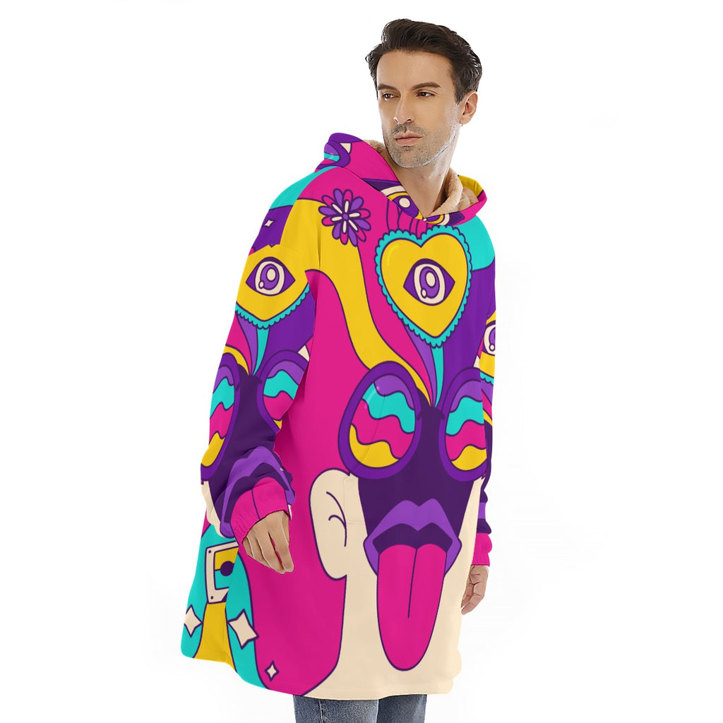 What Time is it ? - Unisex Sherpa Fleece Hoodie Blanket