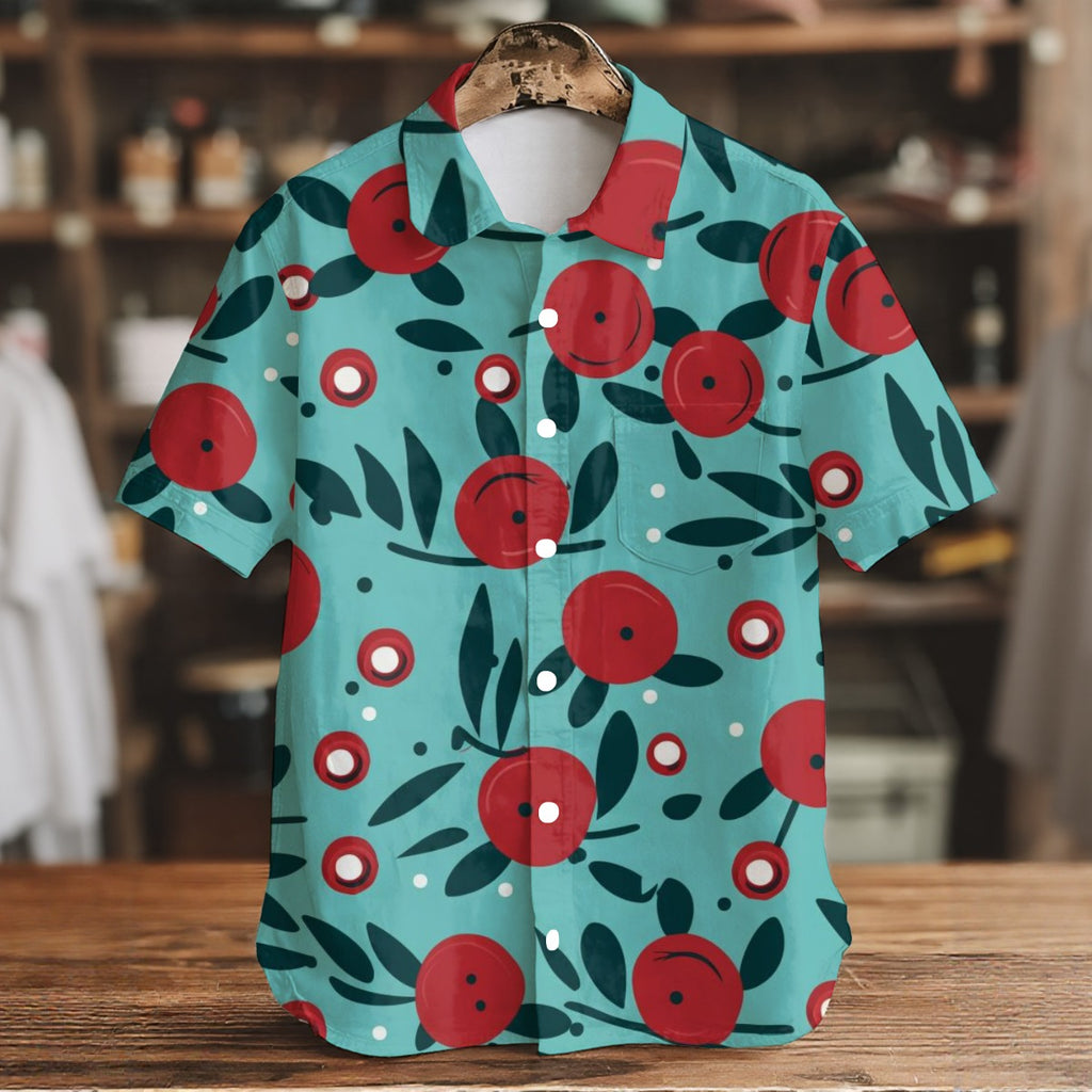 Leaf & Bulbs II - Men's Short Sleeve Shirt With Pockets
