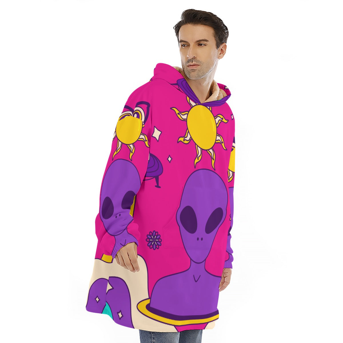 Daily Port - Unisex Sherpa Fleece Hoodie Blanket