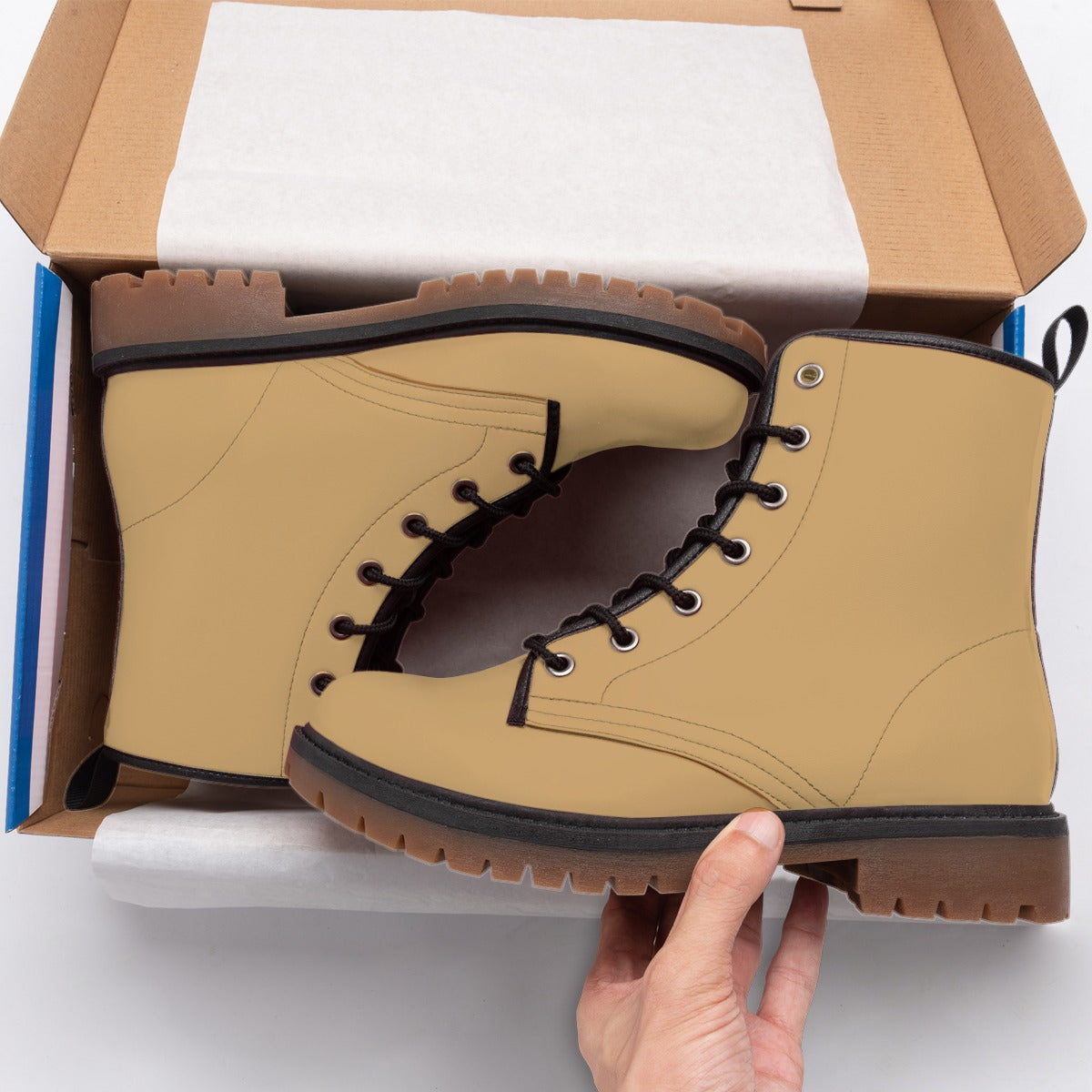 Tan - Men's Martin Short Boots