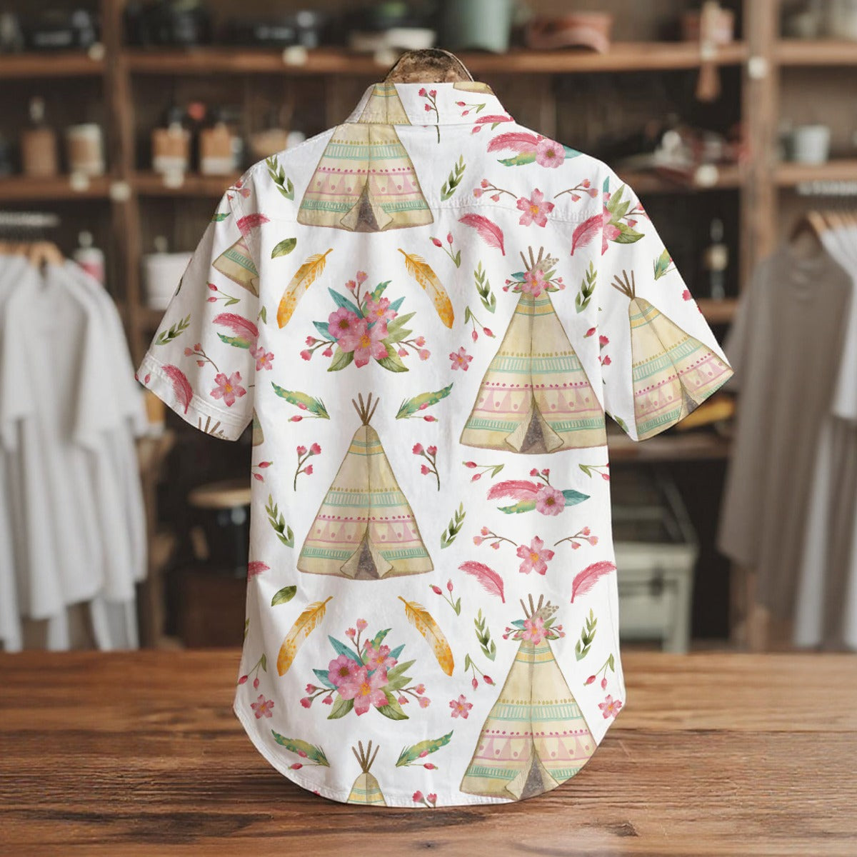 Festive Teepee - Men's Short Sleeve Shirt With Pockets