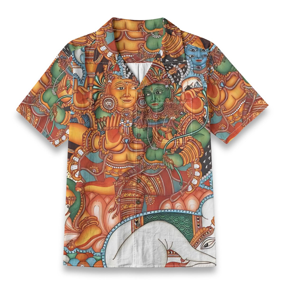 Shiva Parvathi - Kerala Mural Print Shirt - 100% Cotton