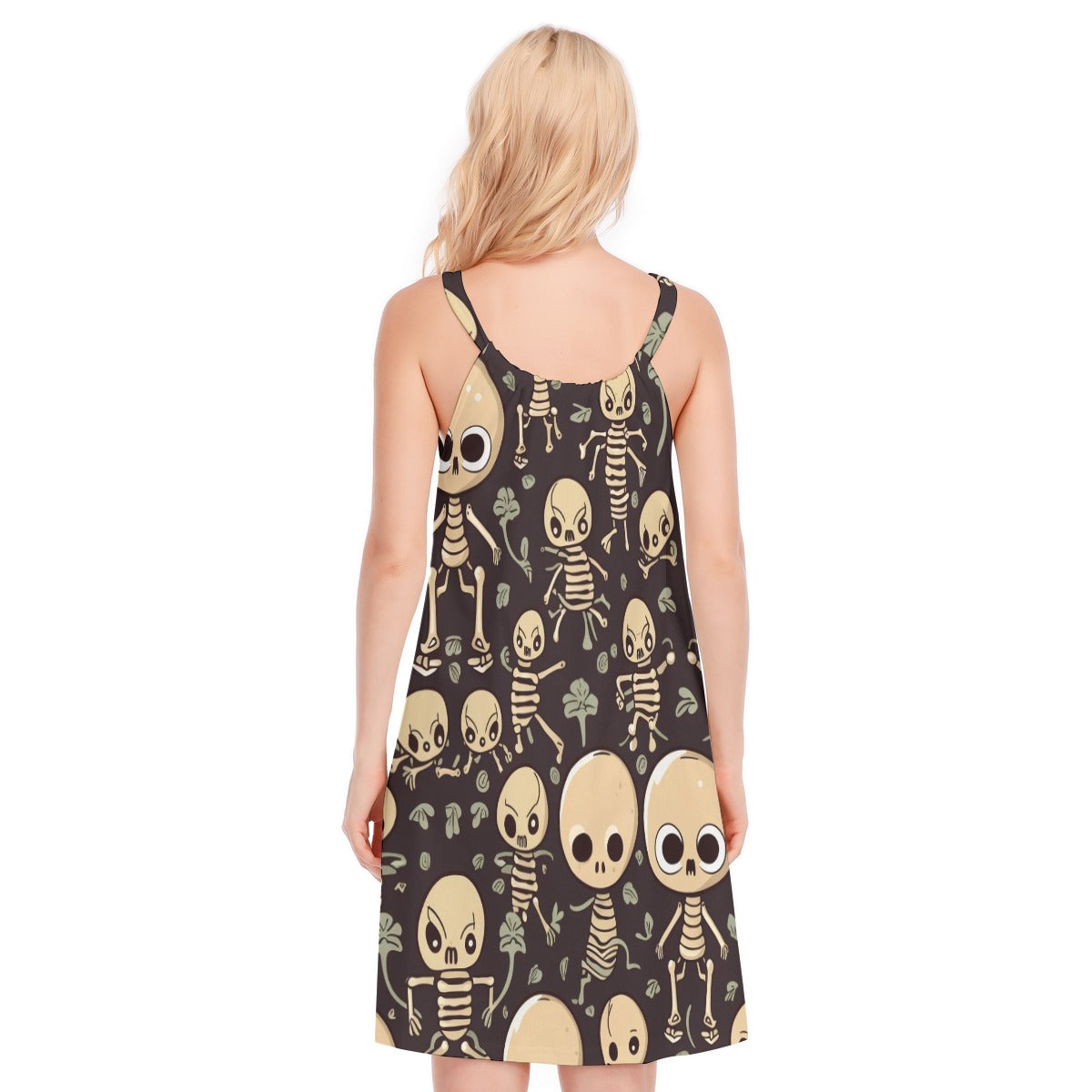 Skeleton VII - Women's O-neck Cami Dress - 100% Cotton