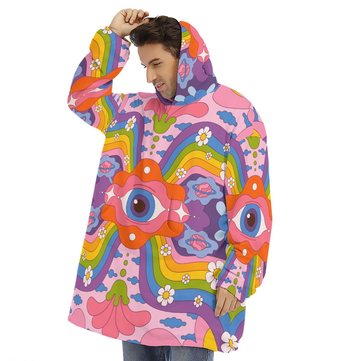 All seeing Eye - Unisex Sherpa Fleece Hoodie Blanket
