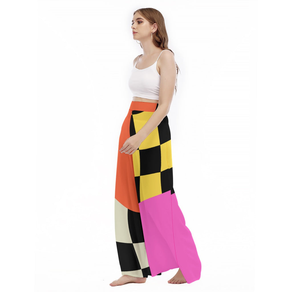 Copy & Paste - Women's High Waist Wide Leg Trousers