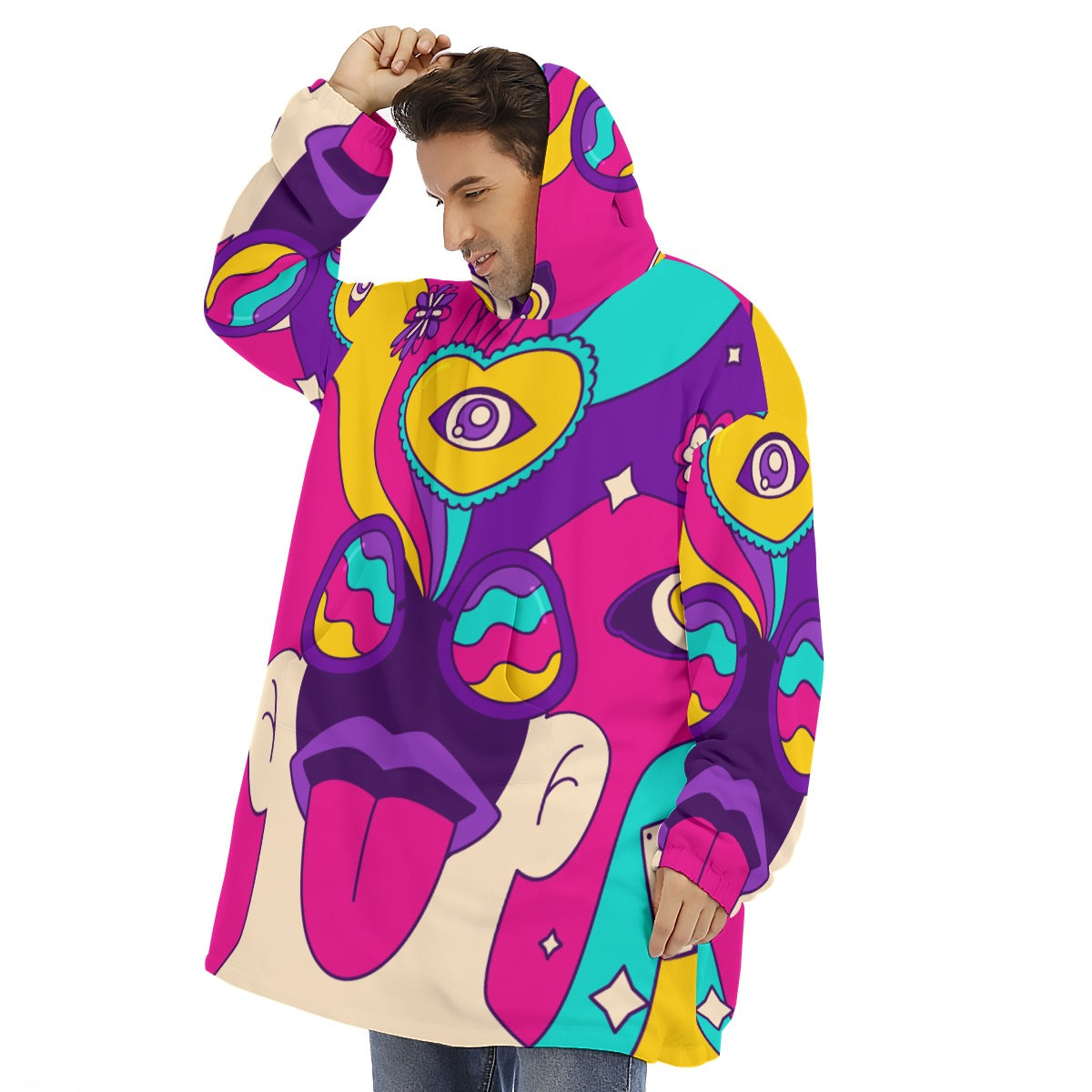 What Time is it ? - Unisex Sherpa Fleece Hoodie Blanket