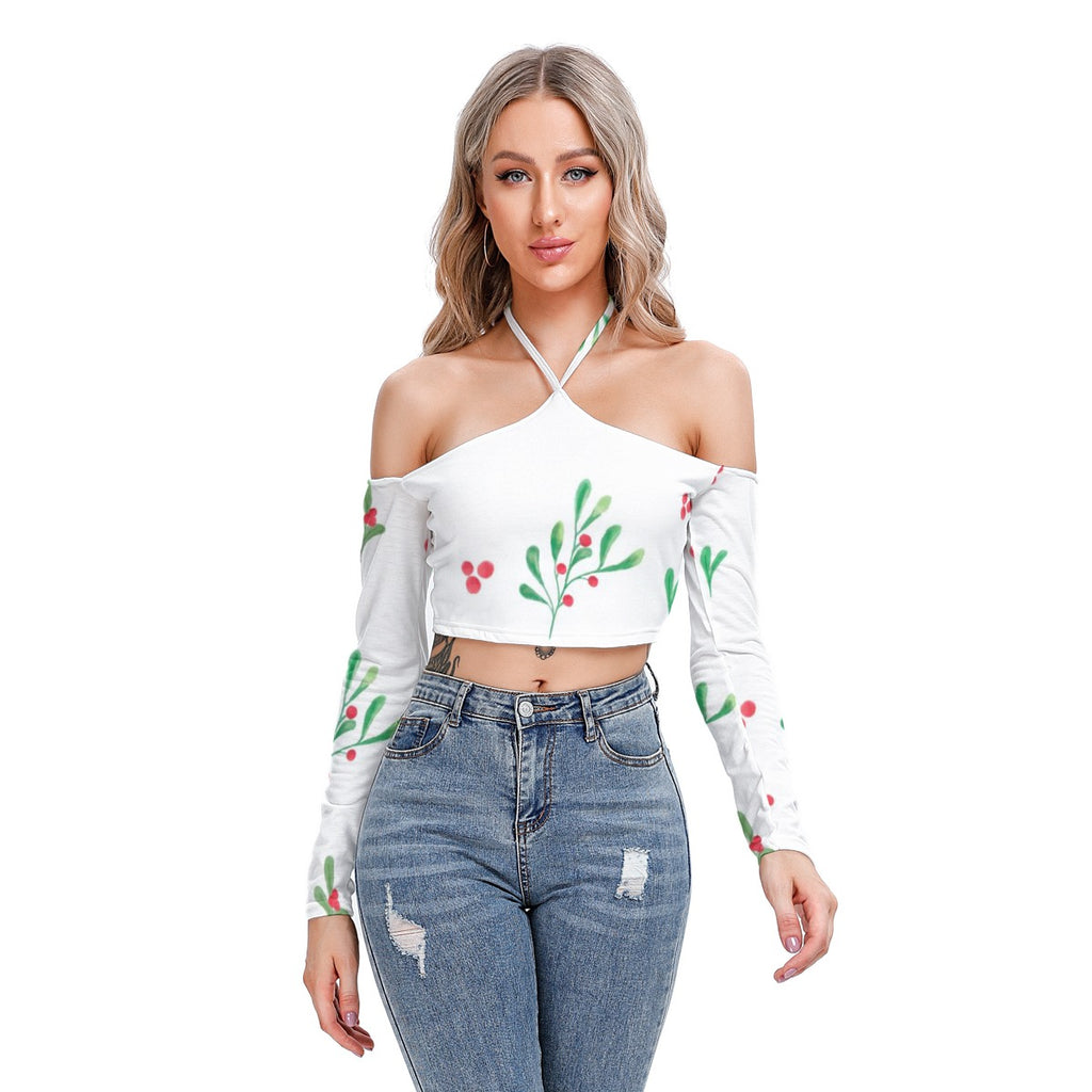 Tinsel Bloom - Women's Halter Lace-up Top