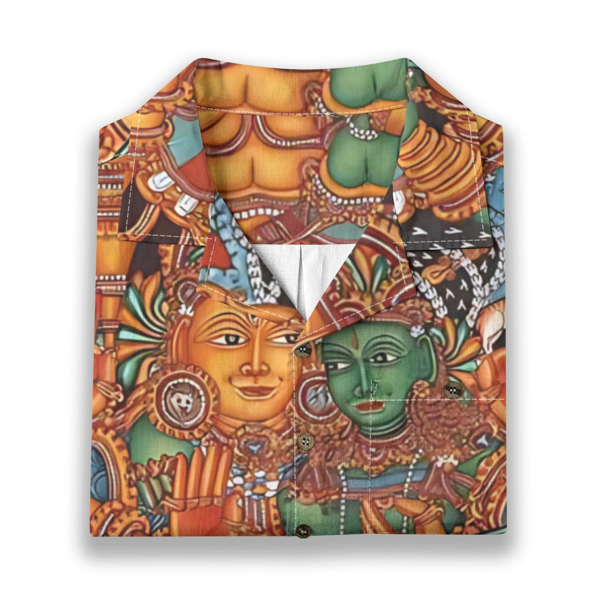 Shiva Parvathi - Kerala Mural Print Shirt - 100% Cotton