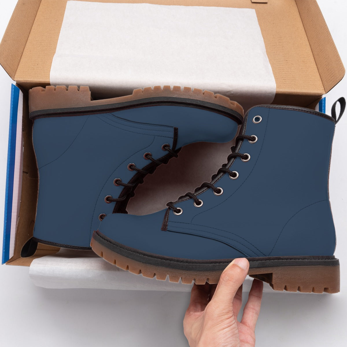 Navy Blue - Men's Martin Short Boots
