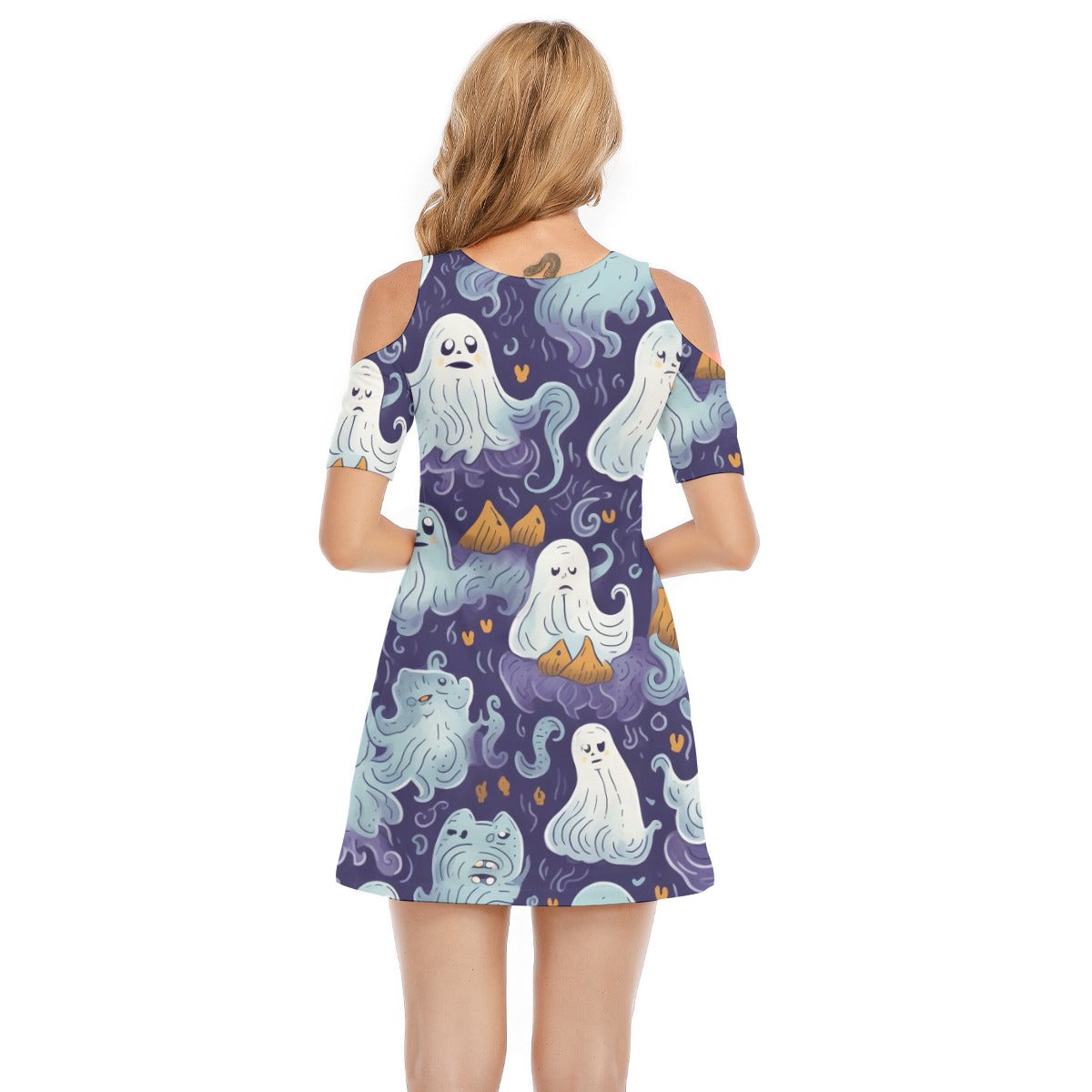 Ghost X - Women's Cold Shoulder Dress - 100% Cotton