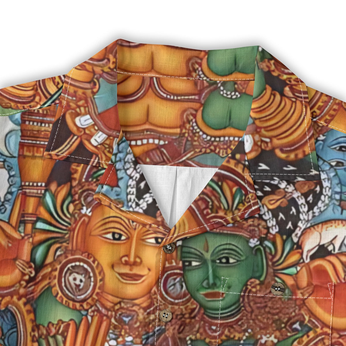 Shiva Parvathi - Kerala Mural Print Shirt - 100% Cotton