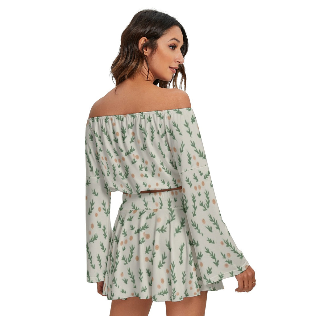 Tinsel Branch - Women's Off-shoulder Top And Skirt Set