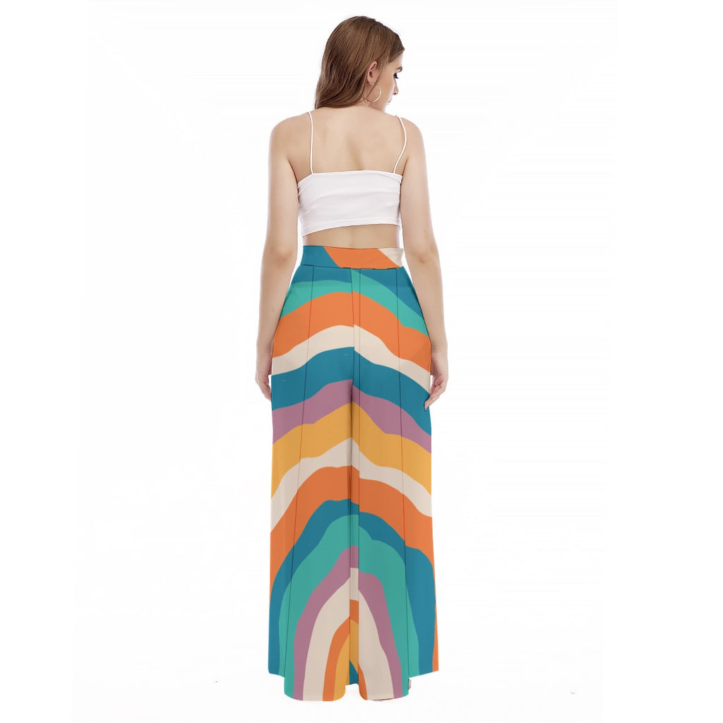 Rainbow Now - Women's High Waist Wide Leg Trousers