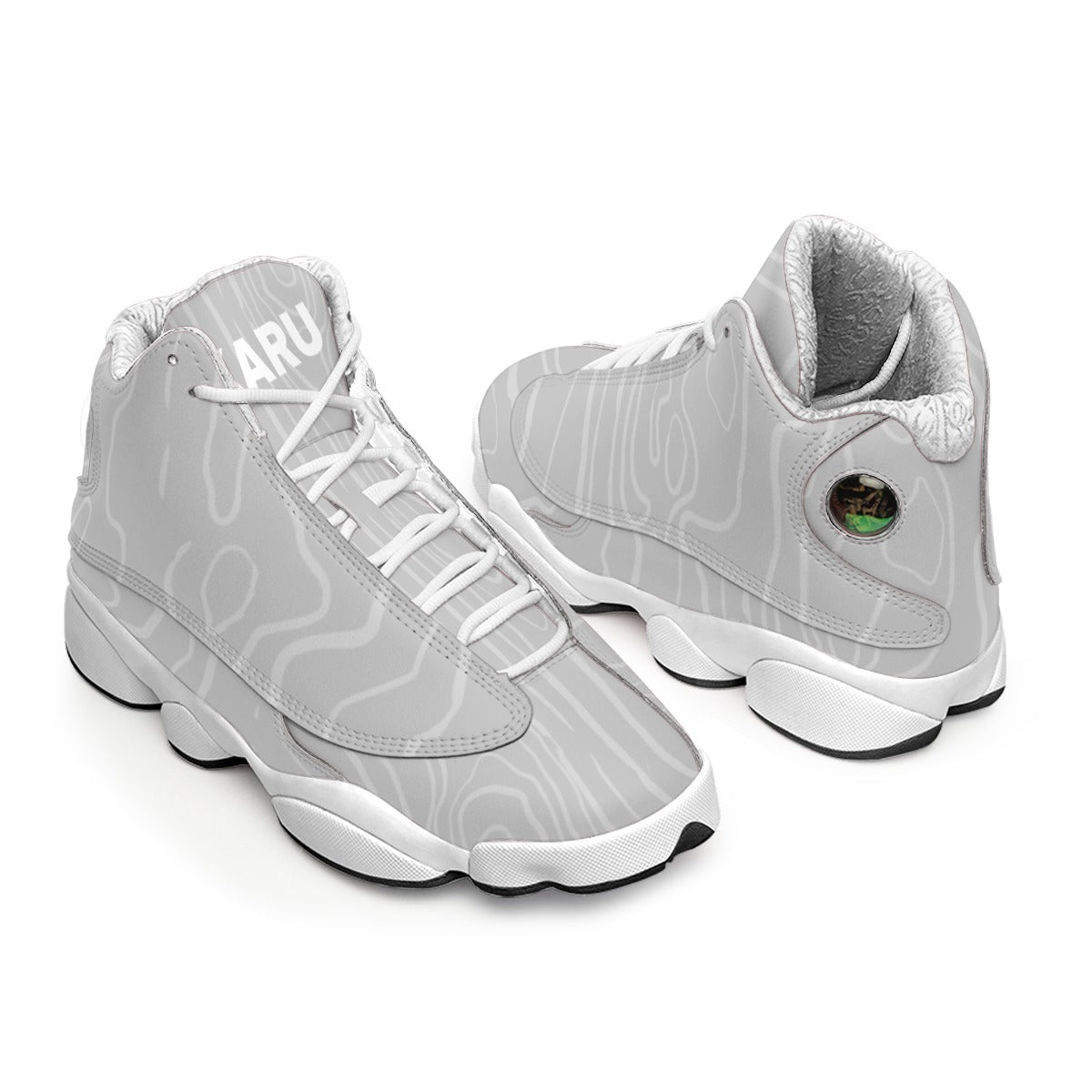 Wavy Grey - Men's Curved Basketball Shoes