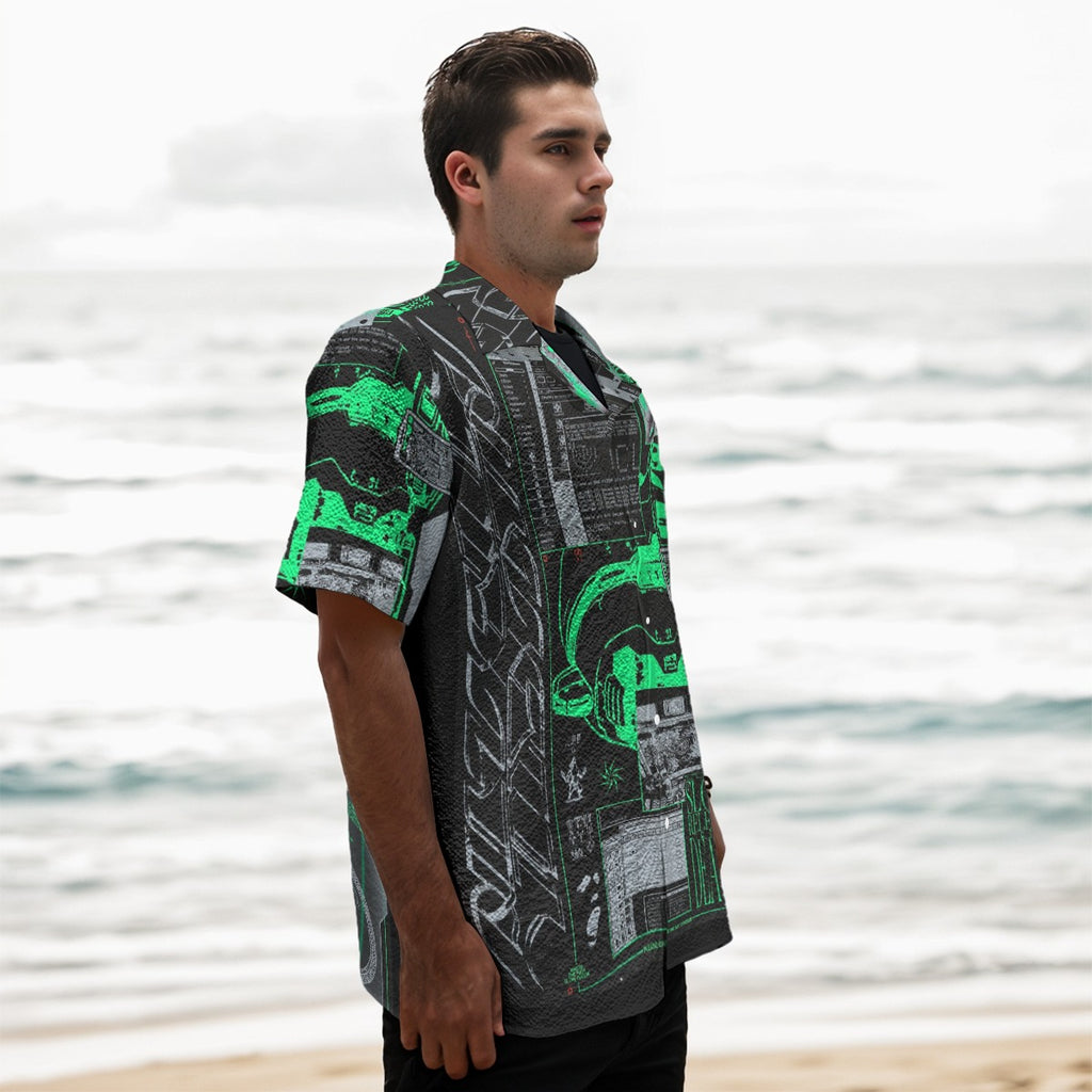 Neon Circuit - Men's Heavy Textured Clubwear Shirt
