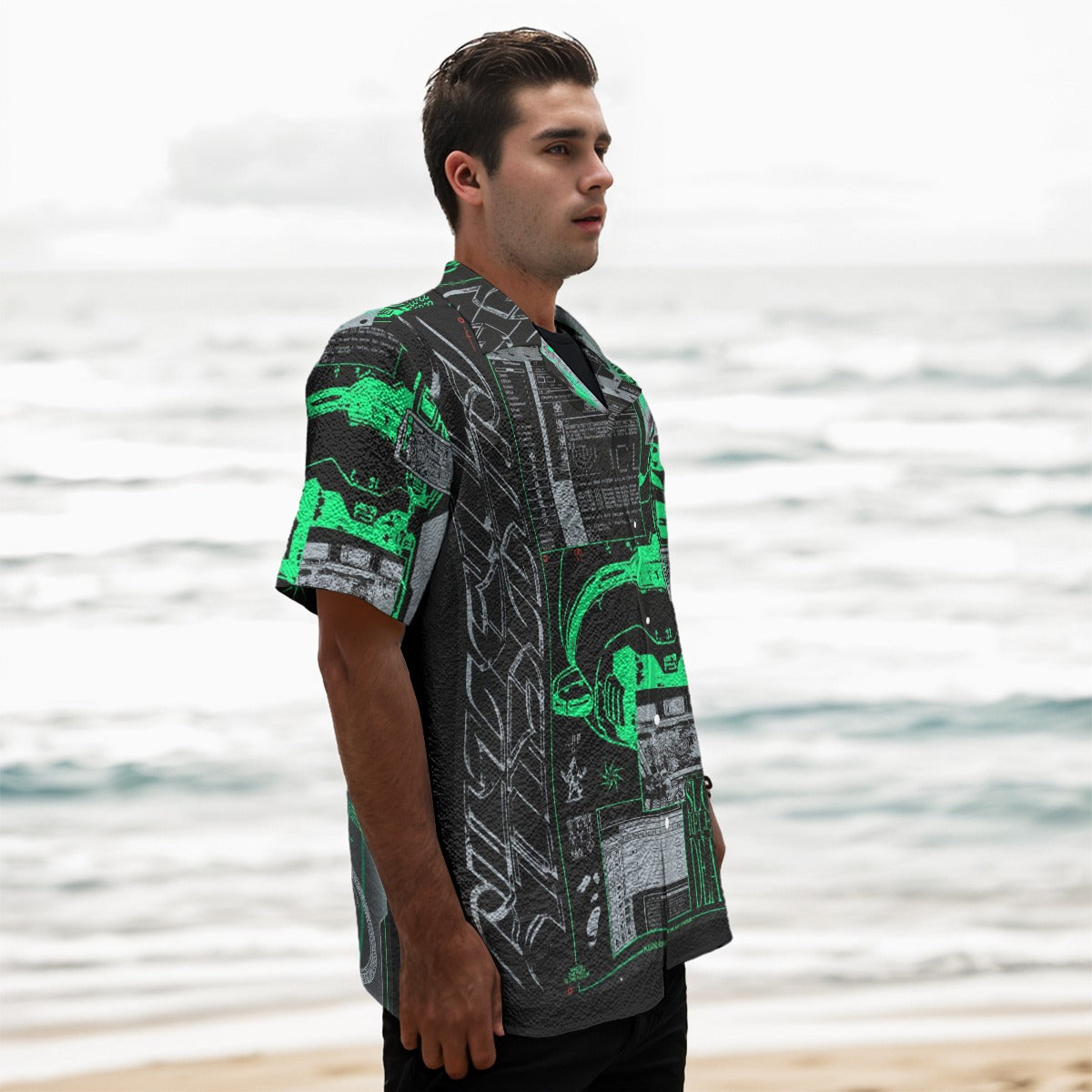 Neon Circuit - Men's Heavy Textured Clubwear Shirt