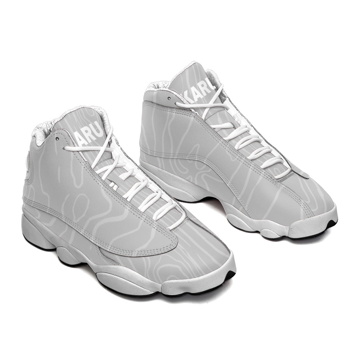 Wavy Grey - Men's Curved Basketball Shoes