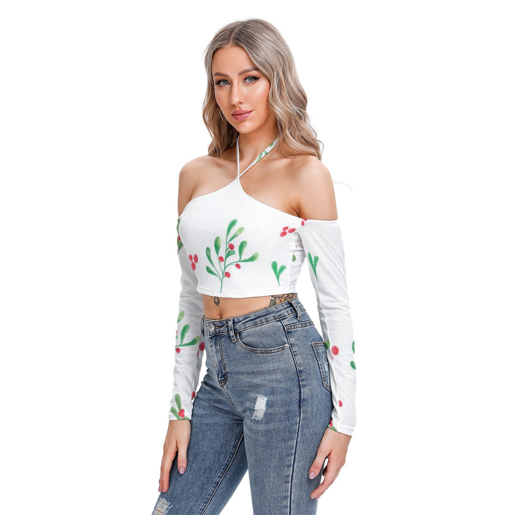 Tinsel Bloom - Women's Halter Lace-up Top