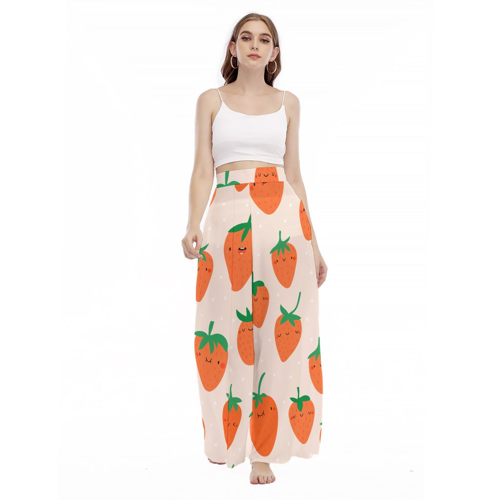 Strawberrycalm -  Women's High Waist Wide Leg Trousers