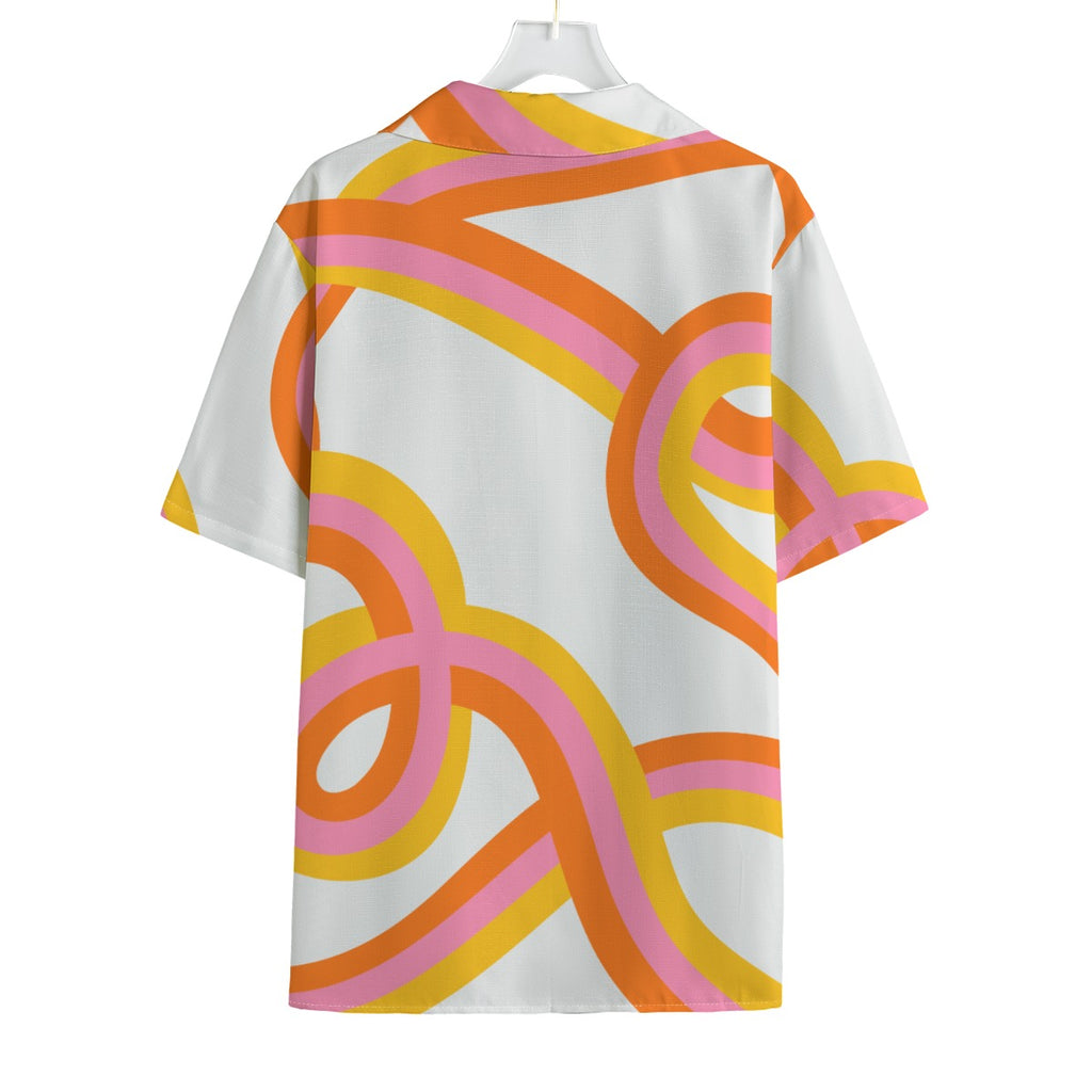 Rainbow doodle - Men's Faux Linen Hawaiian Shirt