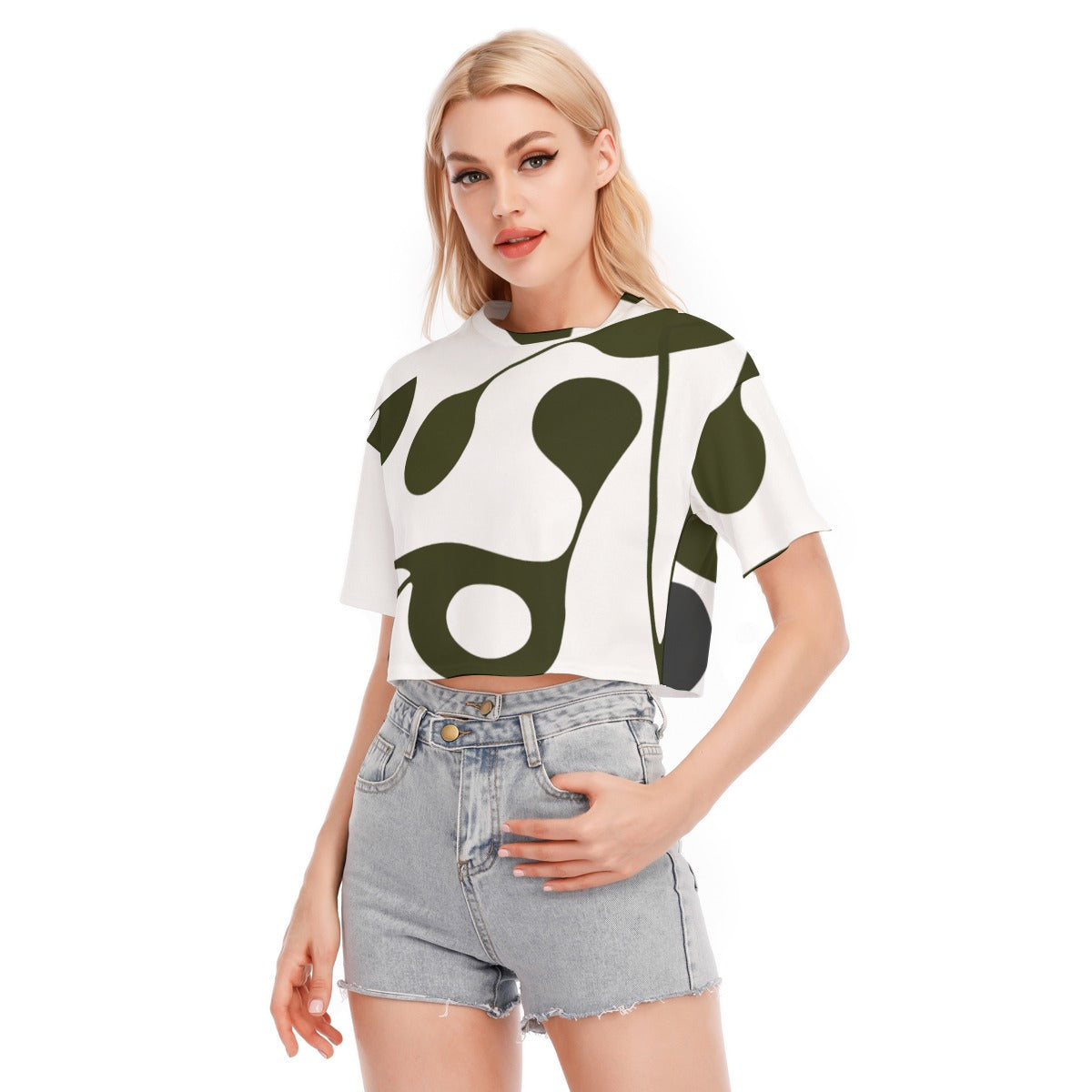 Olive Drift - Women's Cropped T-shirt - 100% Cotton