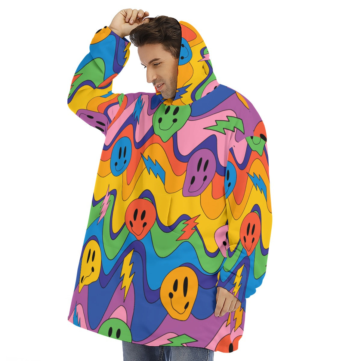 Just Smile -  Unisex Sherpa Fleece Hoodie Blanket