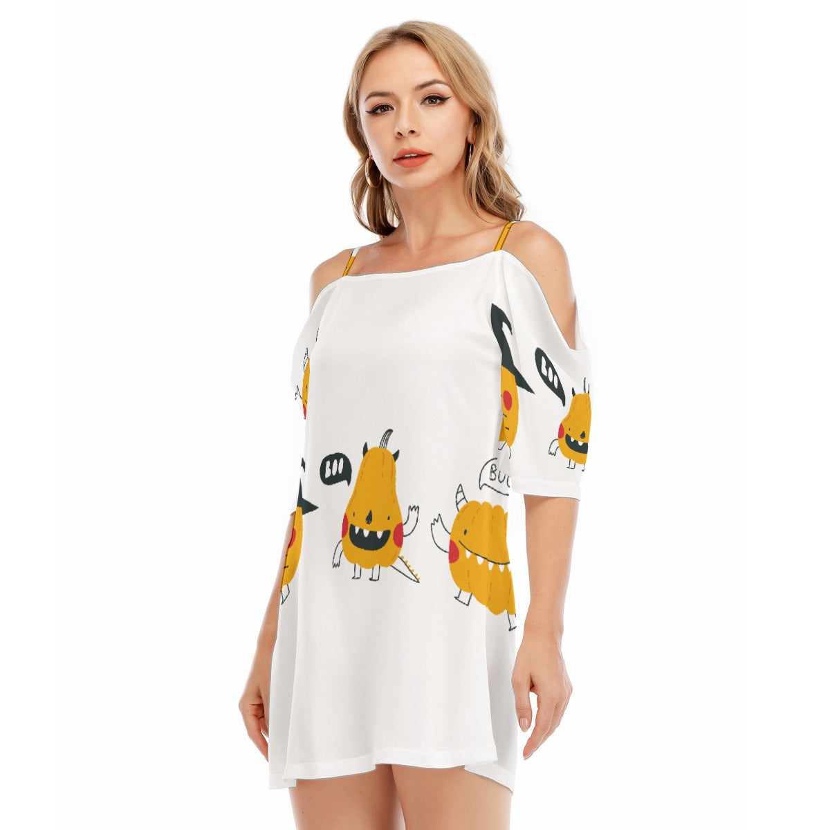 Pumpkin VIII - Women's Off-shoulder Cami Dress