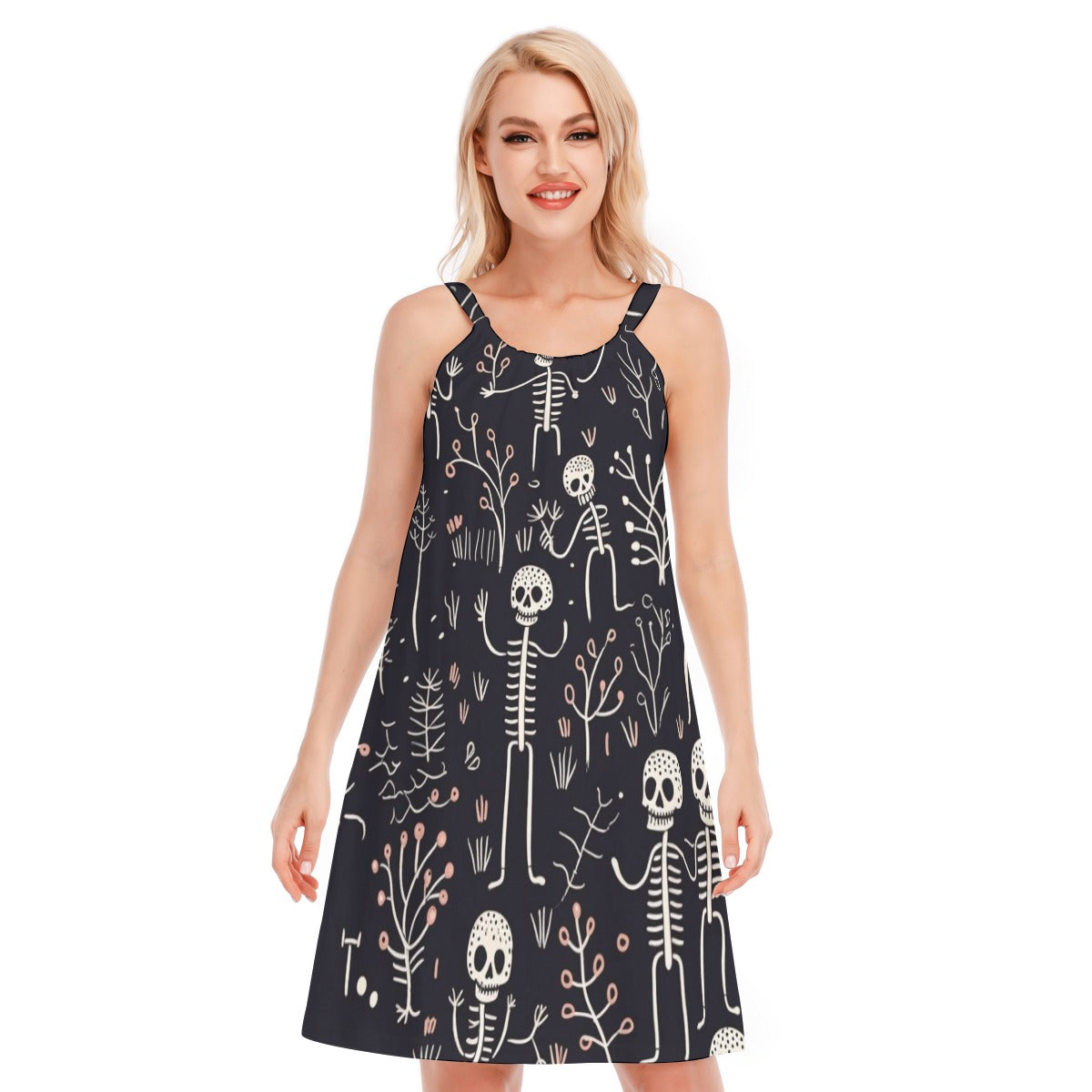 Skeleton III - Women's O-neck Cami Dress - 100% Cotton