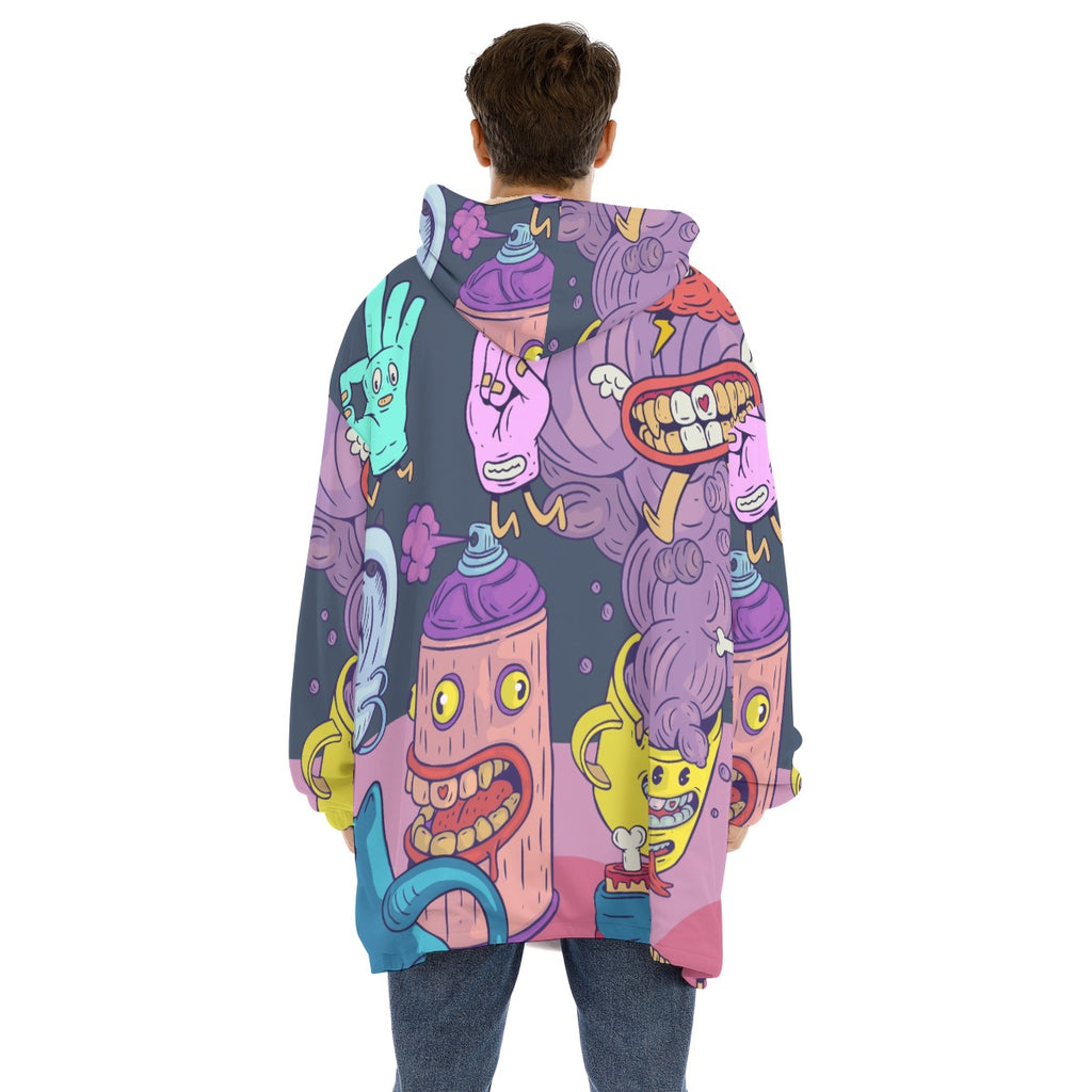 Mad Can - Unisex Sherpa Fleece Hoodie Blanket