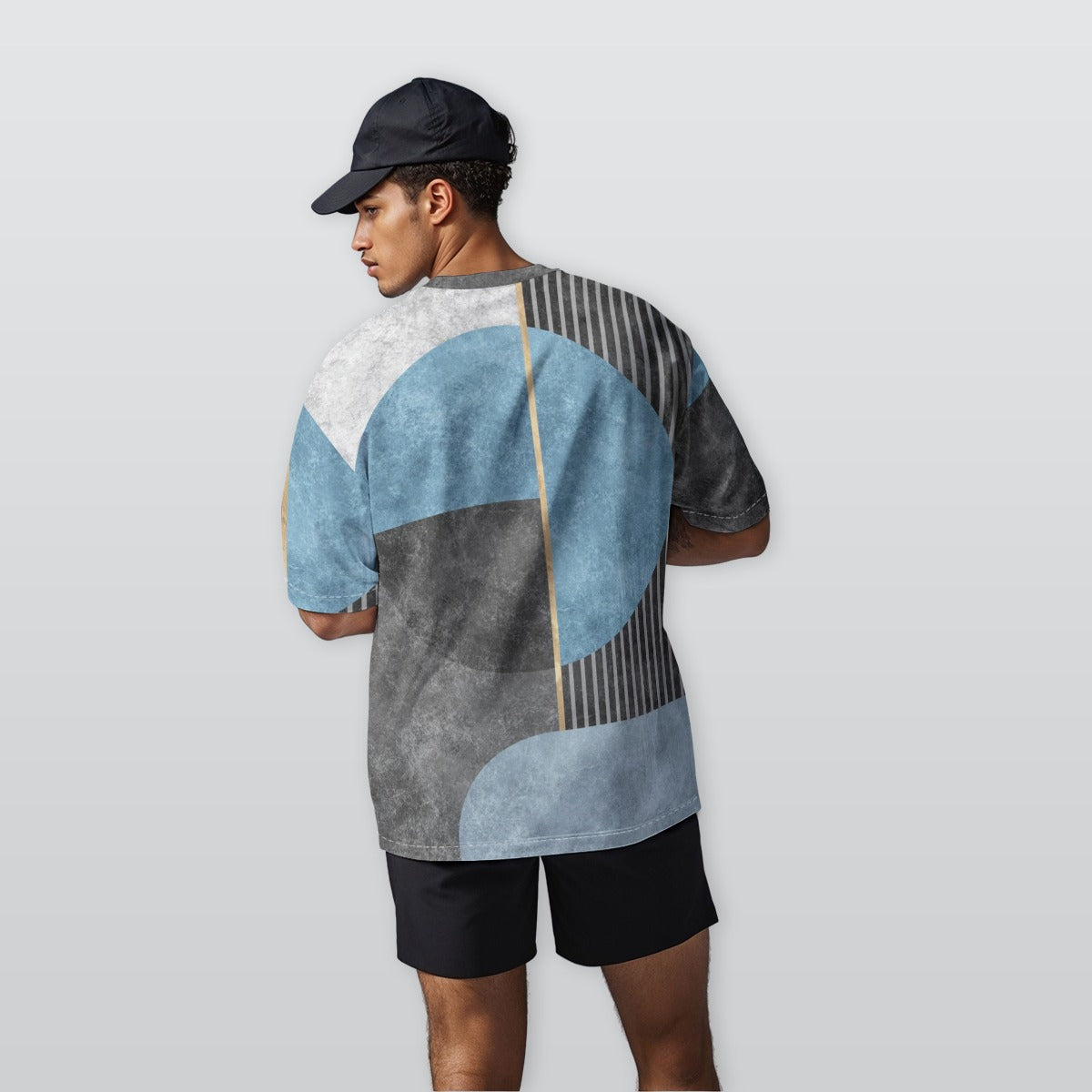Cobalt Line - Oversize Crewneck T-Shirt - 100% Cotton
