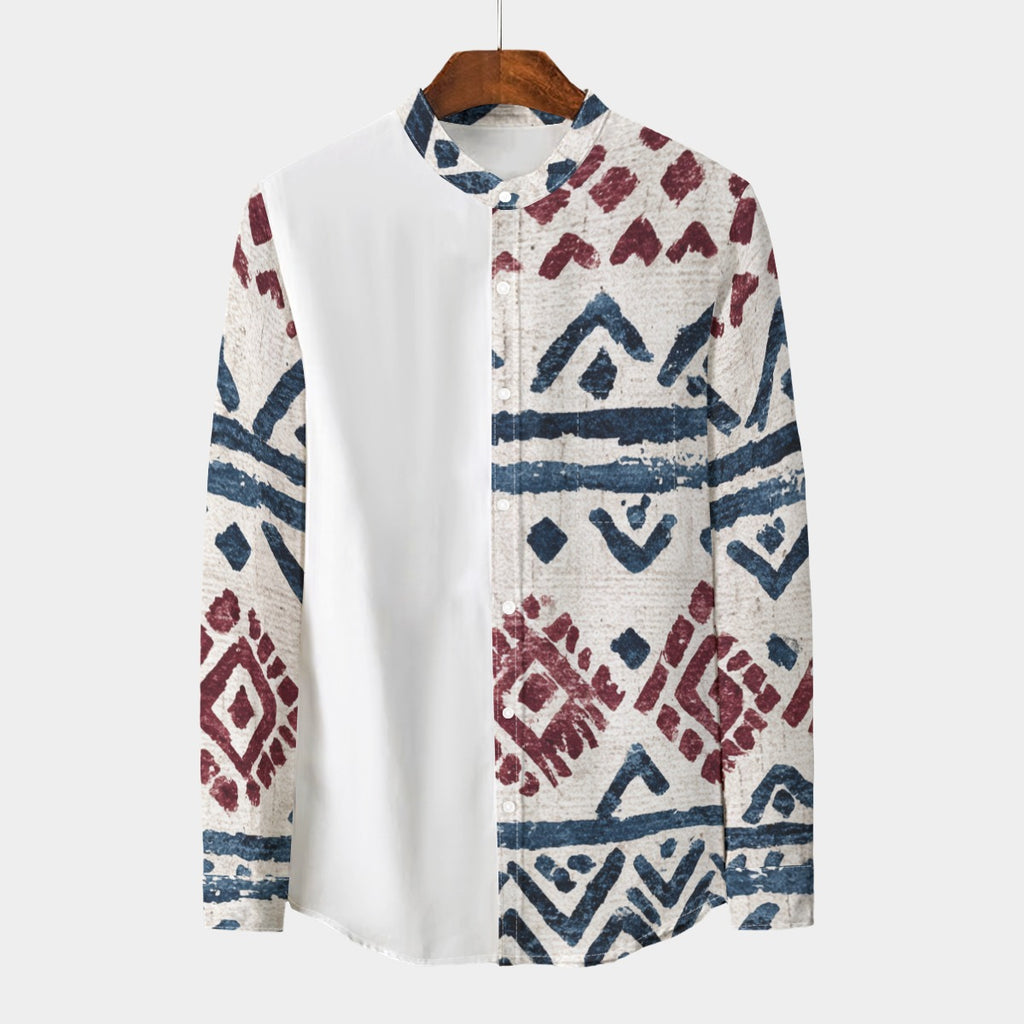 Retro Indian Print V- Designer Shirt