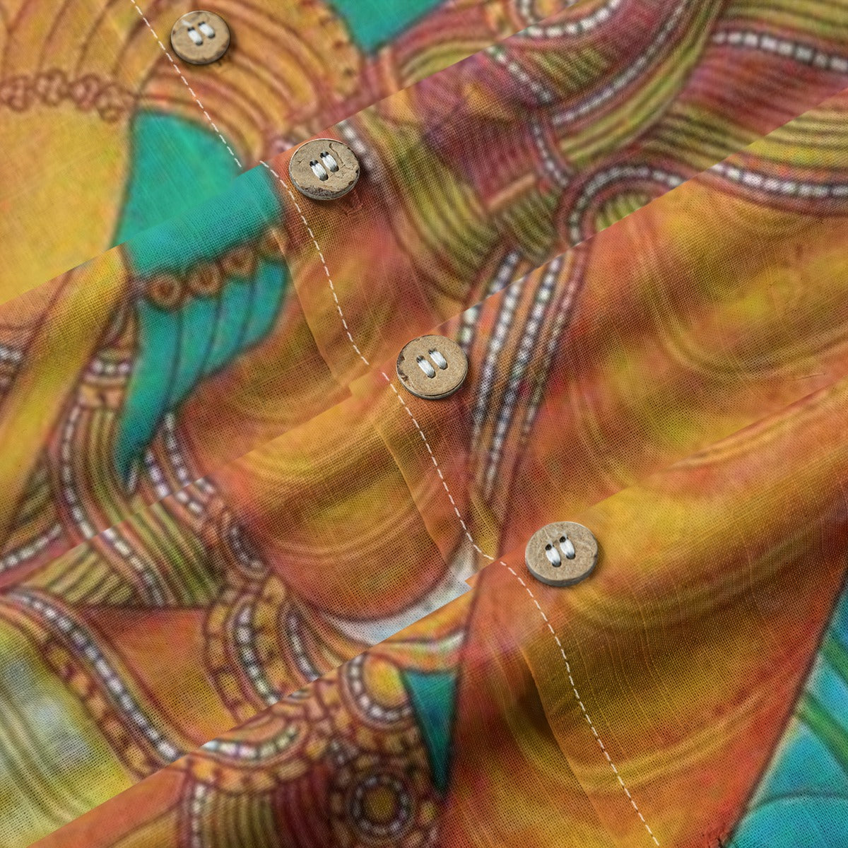 Radha Madhavam - Kerala Mural Print Shirt - 100% Cotton
