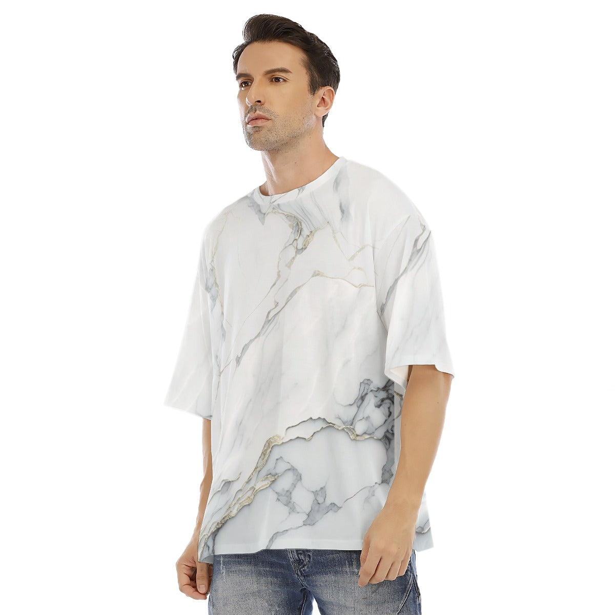 Marble I - Men's Drop Shoulder T-shirt With Short Sleeve