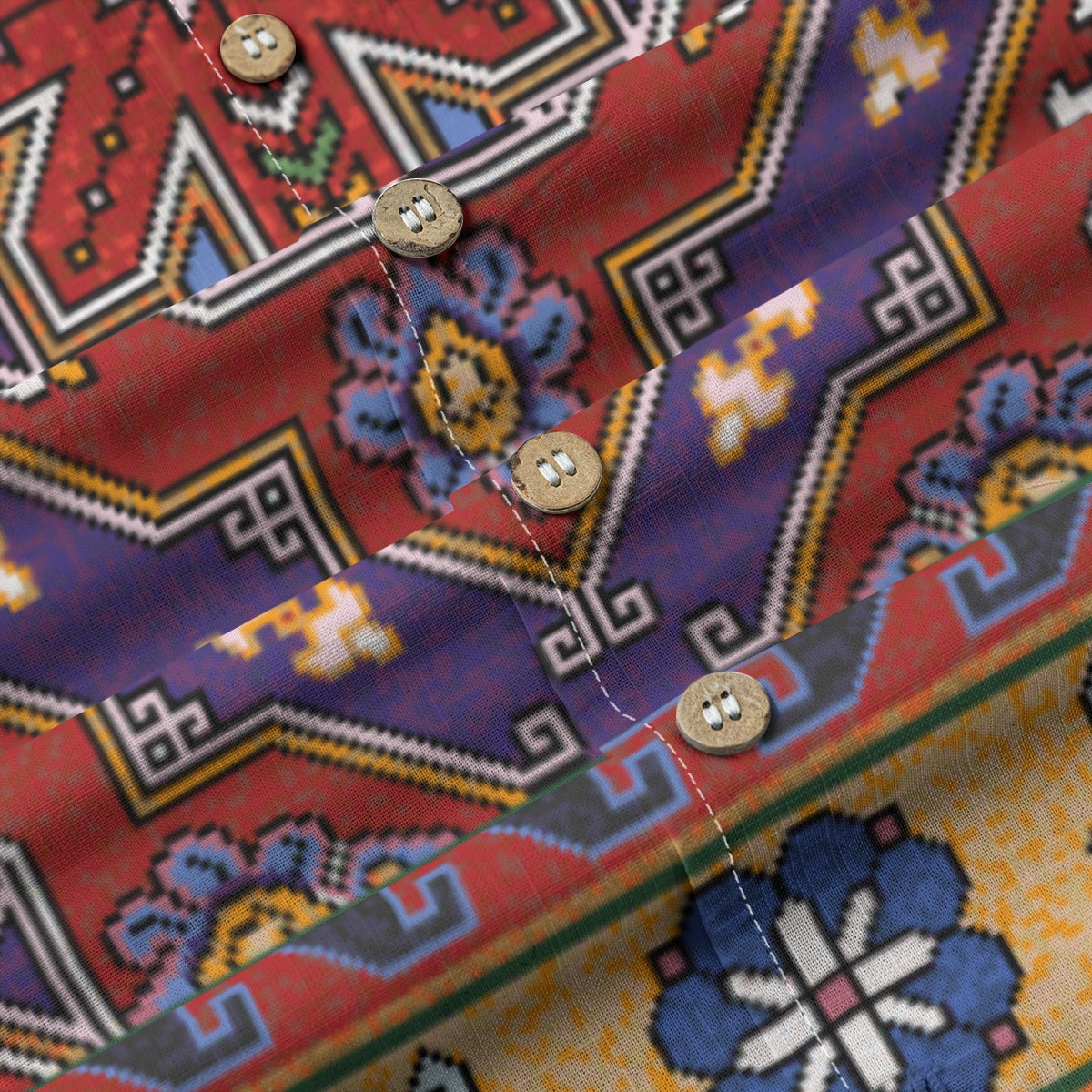Retro Indian Print VIII - Designer Shirt - 100% Cotton