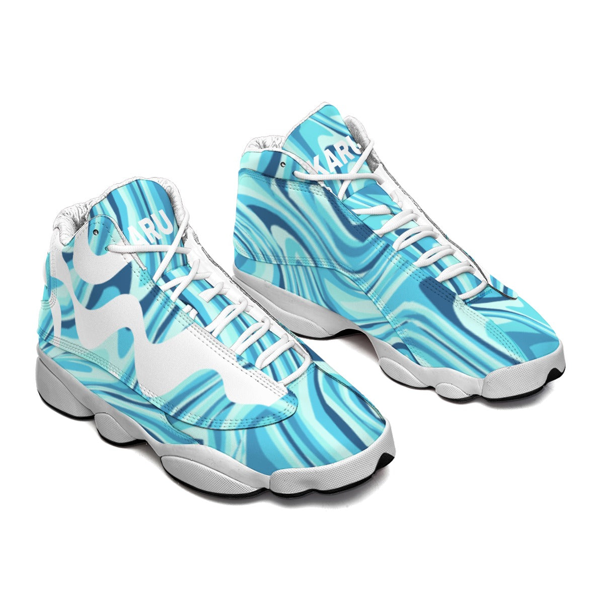 Blue Lagoon - Men's Curved Basketball Shoes