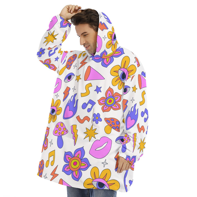 Shy-pop - Unisex Sherpa Fleece Hoodie Blanket