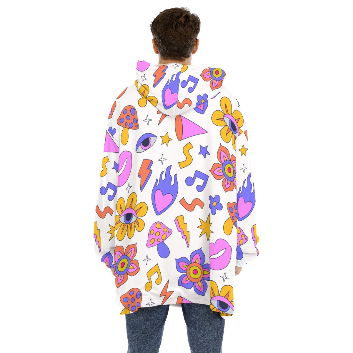 Shy-pop - Unisex Sherpa Fleece Hoodie Blanket