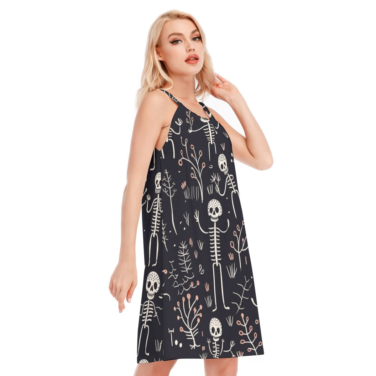 Skeleton III - Women's O-neck Cami Dress - 100% Cotton