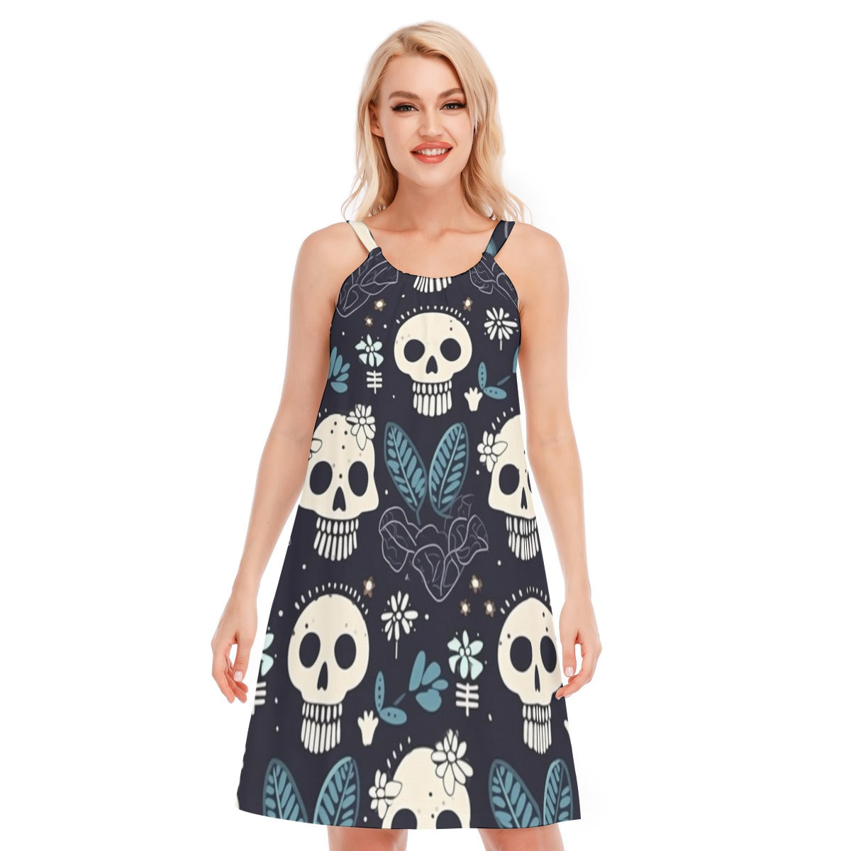 Skull II - Women's O-neck Cami Dress - 100% Cotton
