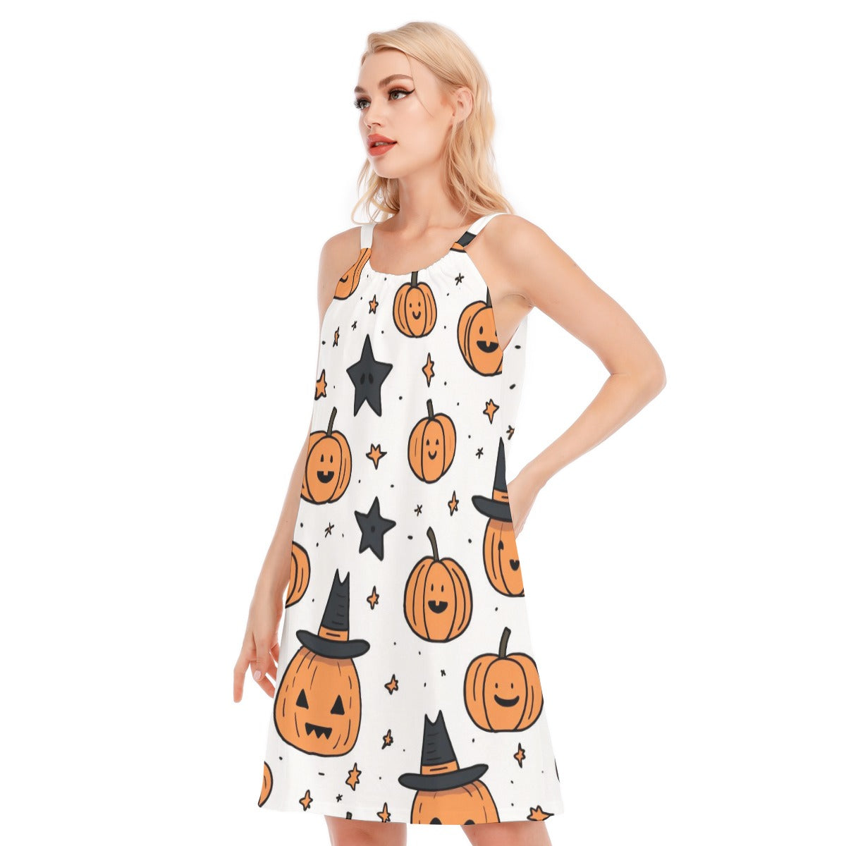 Pumpkin II - Women's O-neck Cami Dress - 100% Cotton